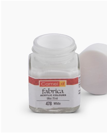 Camel Fabrica Acrylic Colours, Individual bottle of  White in 15 ml